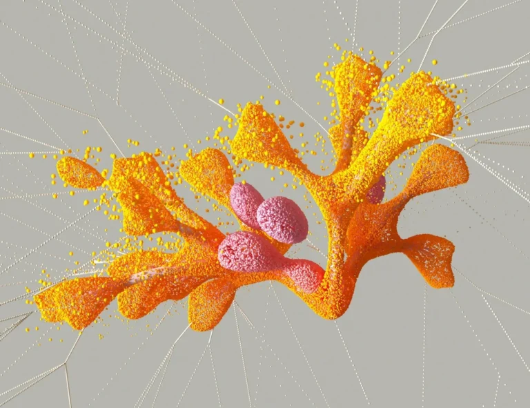 Cómo gestionar proyectos largos con IA: tutorial de pases de... — Colorful abstract representation of digital biology using CGI techniques, showca