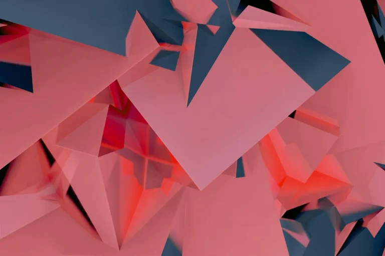 Cómo delegar trabajo real en Claude: tutorial paso a paso pa... — Dynamic abstract composition of pink and blue geometric shapes with 3D depth.